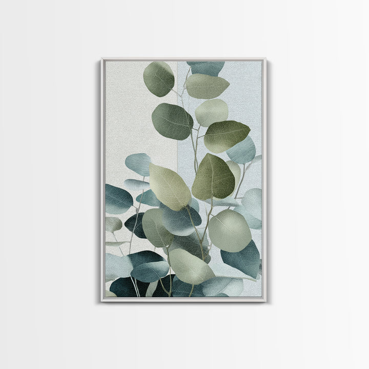 Spa Eucalyptus Branch Canvas Print, Bathroom Art, Contemporary Art, Bathroom Decor, Spa, Framed Wall Art, Dog Portrait, BAT-2x3-82