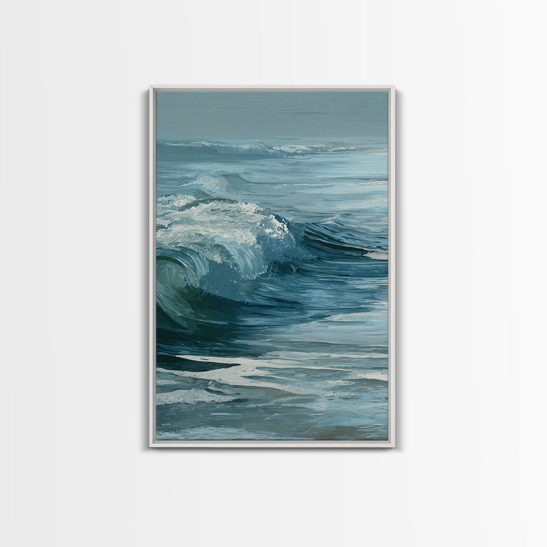 Calming Blue Ocean Wave Study Canvas Print, Bathroom Art, Art Print, Bathroom Decor, Fine Art, Spa, Custom Pet Portrait, BAT-2x3-9