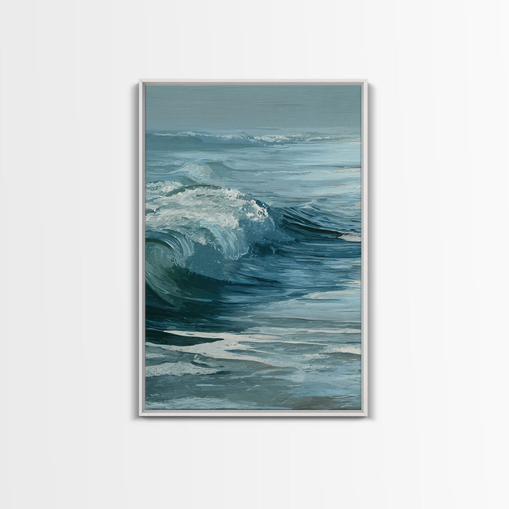 Calming Blue Ocean Wave Study Canvas Print, Bathroom Art, Art Print, Bathroom Decor, Fine Art, Spa, Custom Pet Portrait, BAT-2x3-9