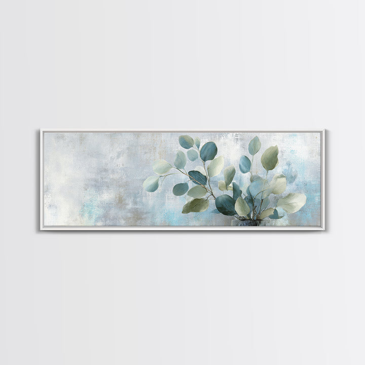Sunlit Window Plant Shadow on Plaster Canvas Print, Bathroom Art, Poster, Bathroom Decor, Abstract Art, Spa, Digital Print, BAT-3x1-34