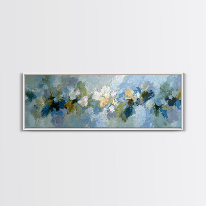 Sunlit Window Plant Shadow on Plaster Framed Canvas Print, Bathroom Art, Custom Pet Portrait, Bathroom Decor, Fine Art, Spa, BAT-3x1-58