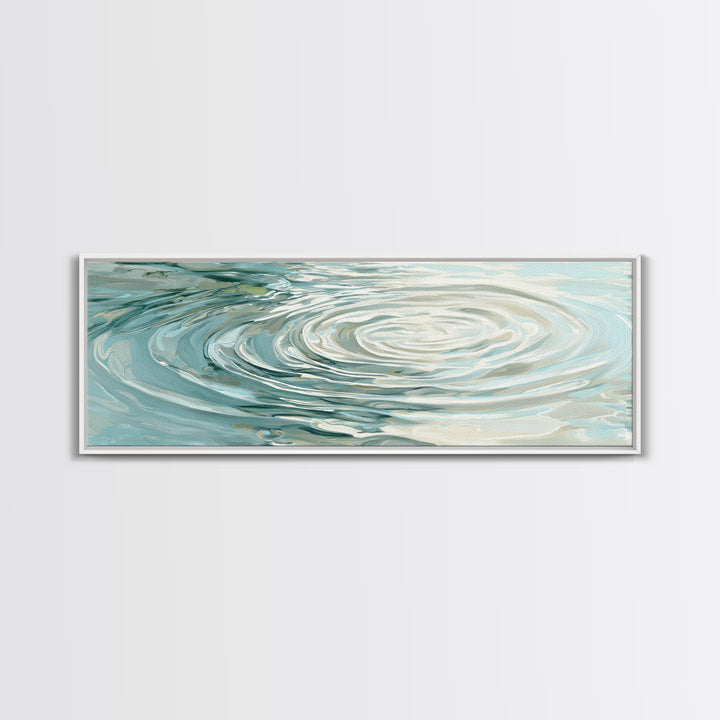 Abstract Water Ripples Framed Canvas Print, Bathroom Art, Bathroom Wall Decor, Bathroom Decor, Fine Art, Spa, Bathroom Print, BAT-3x1-69