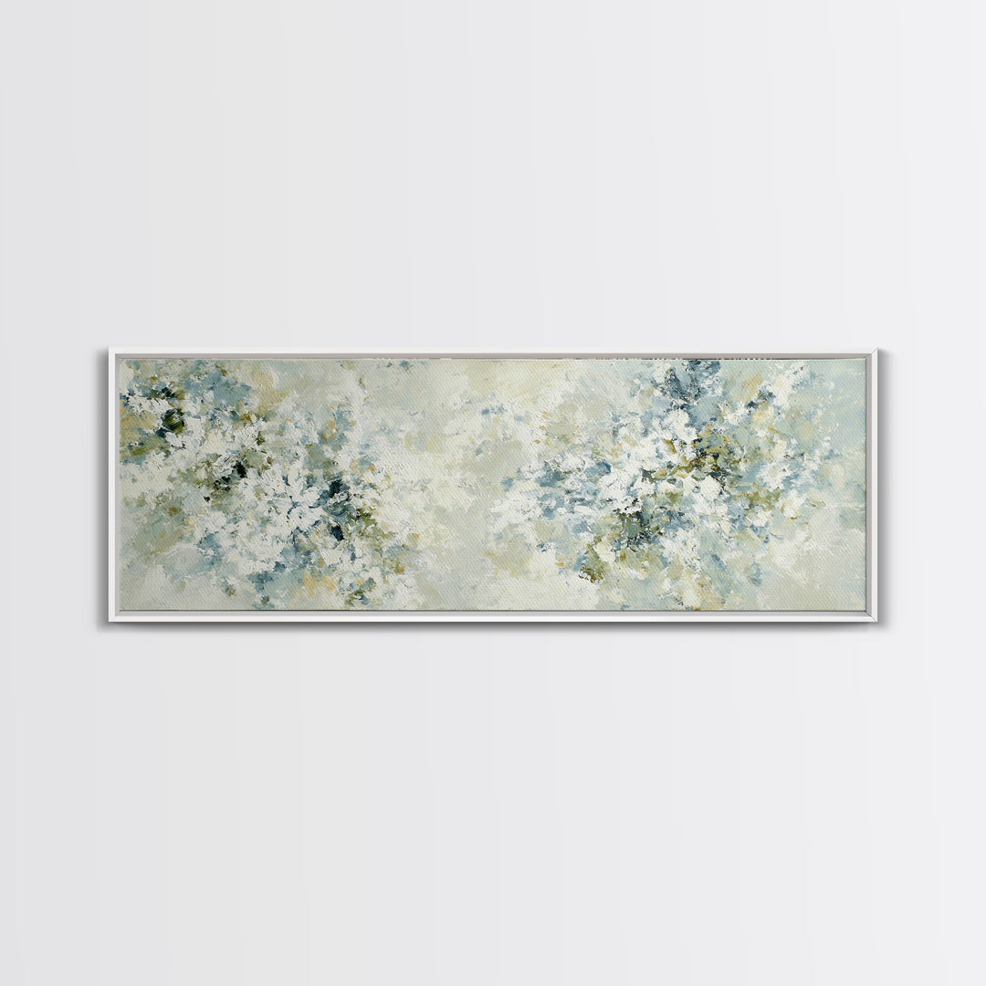 Sunlit Window Plant Shadow on Plaster Framed Canvas Print, Bathroom Art, Custom Pet Portrait, Bathroom Decor, Fine Art, Spa, BAT-3x1-82