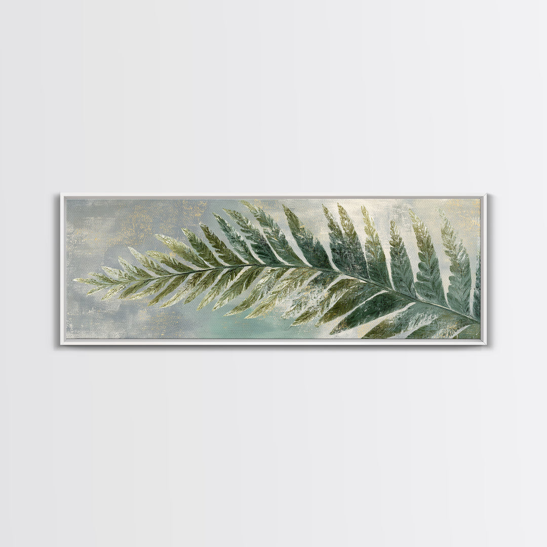 Green Fern Frond Closeup Canvas Print, Bathroom Art, Bathroom Wall Decor, Bathroom Decor, Fine Art, Spa, Bathroom Print, BAT-3x1-98
