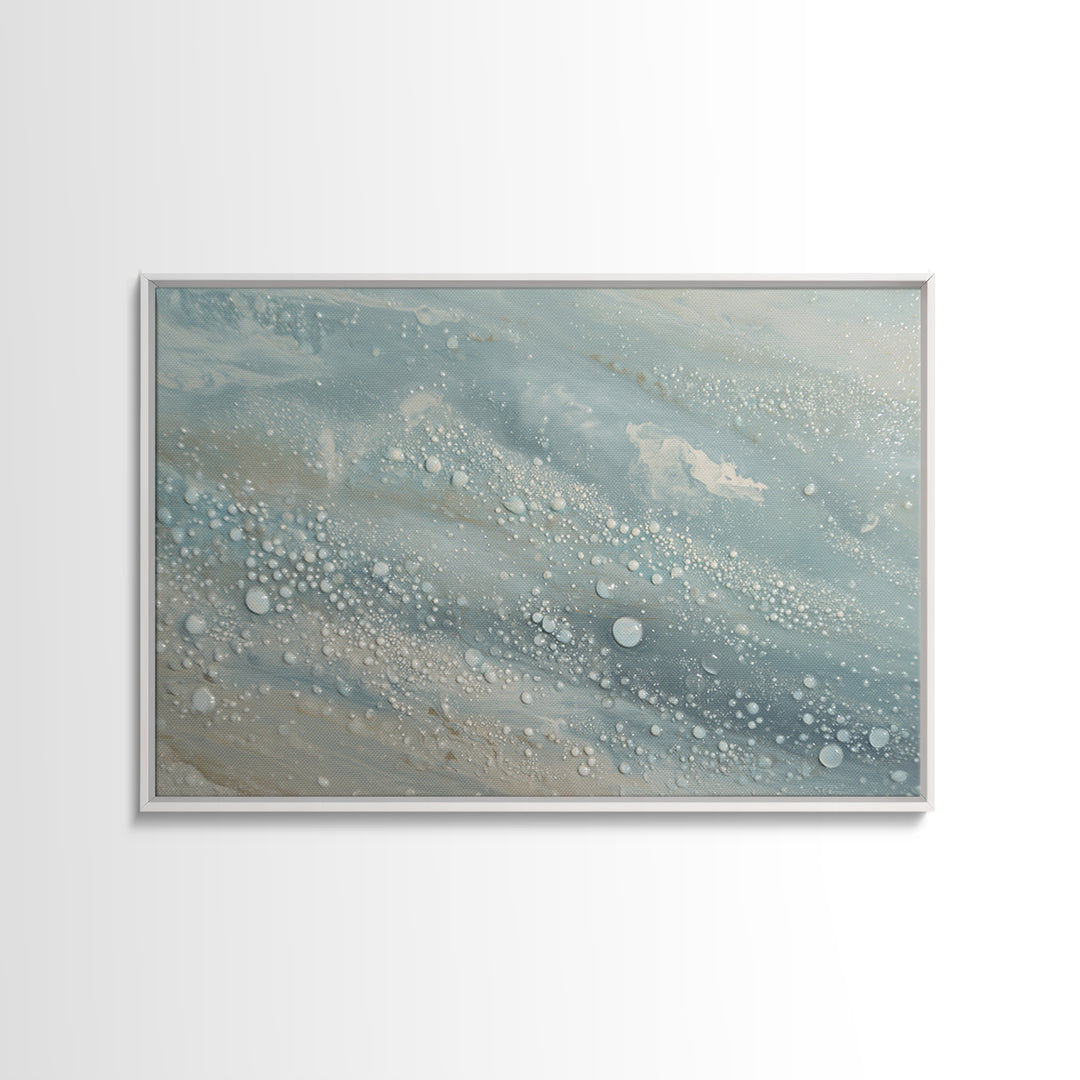Soft Cloud and Rain Composition Framed Canvas Print, Bathroom Art, Digital Wall Art, Bathroom Decor, Spa, Unique Wall Art, BAT-3x2-23
