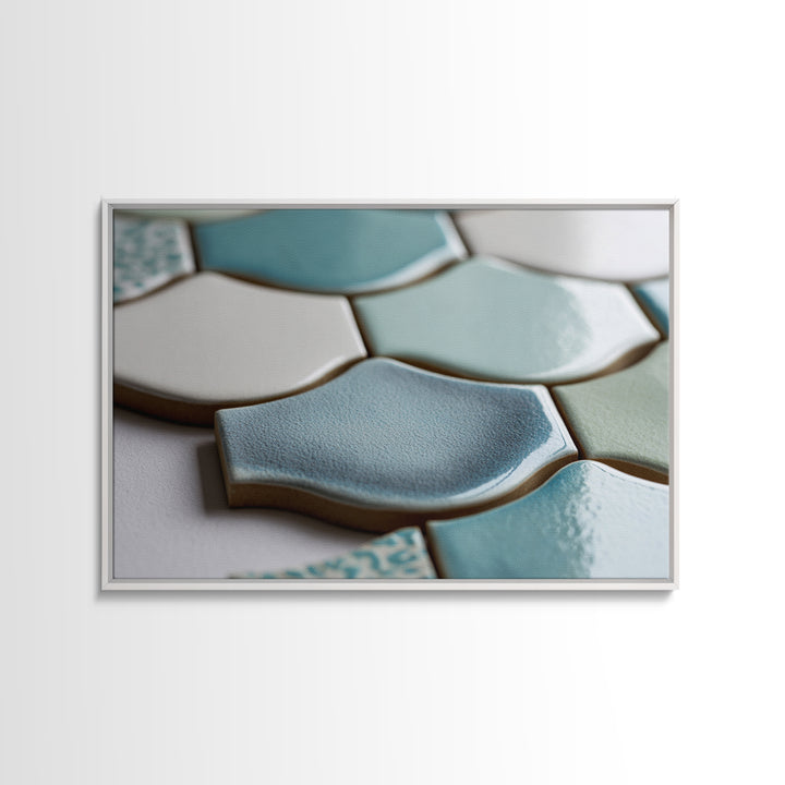 Clean Geometric Forms Framed Canvas Print, Bathroom Art, Wall Hanging, Bathroom Decor, Spa, Modern Art, Bathroom Art Decor, BAT-3x2-25