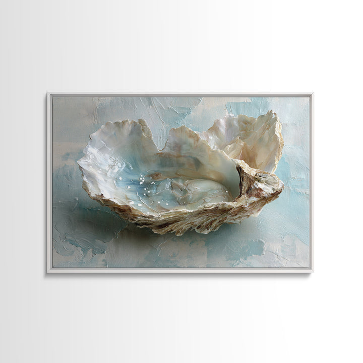 Oyster Shell Study Canvas Print, Bathroom Art, Printable, Bathroom Decor, Watercolor Art, Spa, Bathroom Prints, BAT-3x2-26
