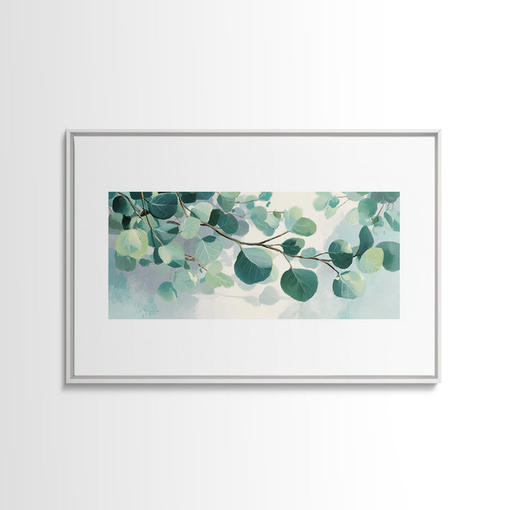 Spa Eucalyptus Branch Canvas Print, Bathroom Art, Wall Hanging, Bathroom Decor, Oil Painting, Spa, Modern Art, BAT-3x2-30