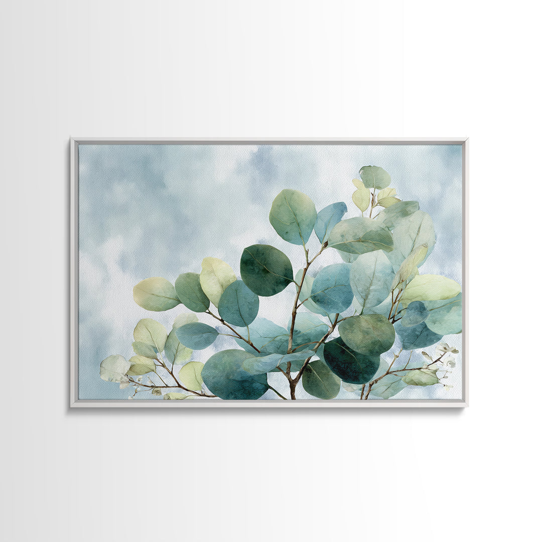 Spa Eucalyptus Branch Framed Canvas Print, Bathroom Art, Printable Wall Art, Bathroom Decor, Fine Art, Spa, Bathroom Wall Decor, BAT-3x2-6