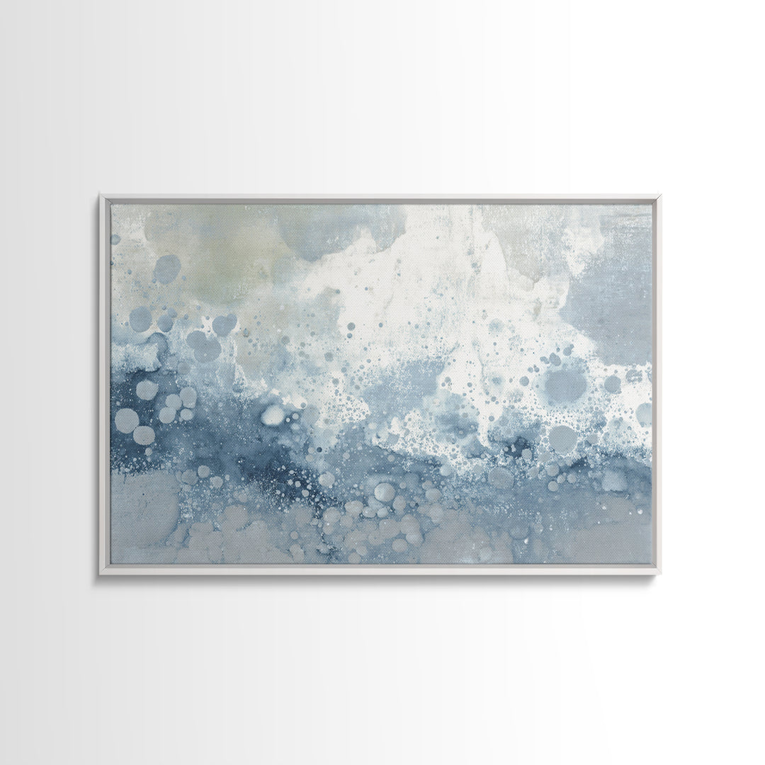 Soft Cloud and Rain Composition Framed Canvas Print, Bathroom Art, Bathroom Decor, Watercolor Art, Spa, Modern Wall Art, BAT-3x2-71
