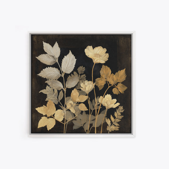 Black and White Botanical Specimen Plate Canvas Print, Black and White Art, Printable Wall Art, Living Room Decor, Monochrome, BAW-1x1-23