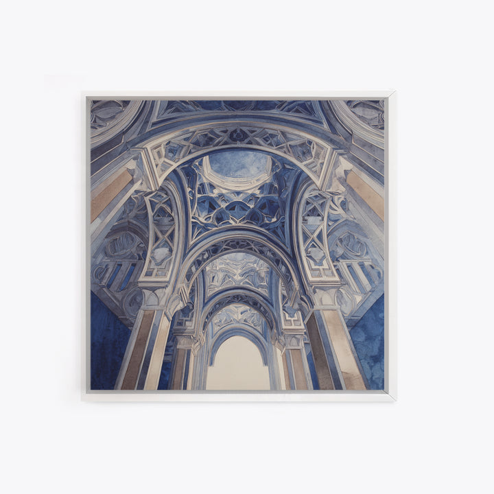 High Contrast Architectural Arches and Shadows Canvas Print, Black and White Art, Apartment Decor, Living Room Decor, BAW-1x1-27