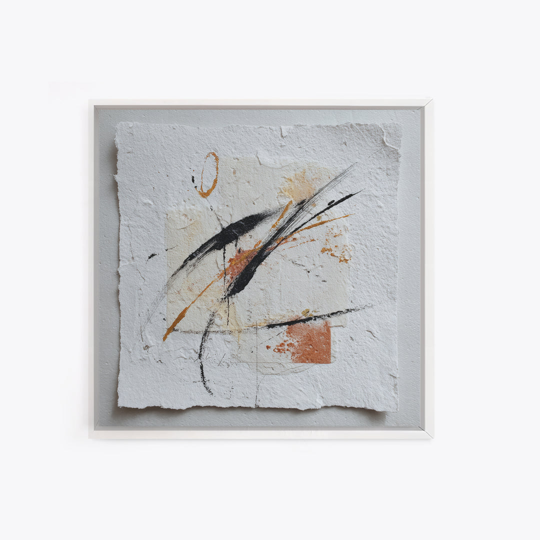 Abstract Charcoal Gestures on White Paper Framed Canvas Print, Black and White Art, Art Prints, Living Room Decor, Monochrome, BAW-1x1-28