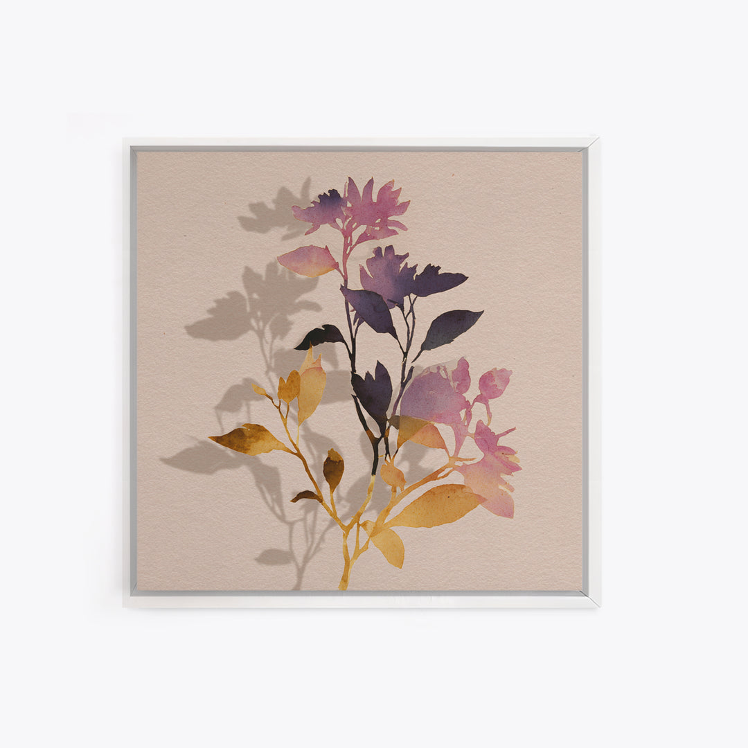 Minimal Botanical Branch Canvas Print, Black and White Art, Modern Art, Living Room Decor, Watercolor Art, Monochrome, BAW-1x1-30