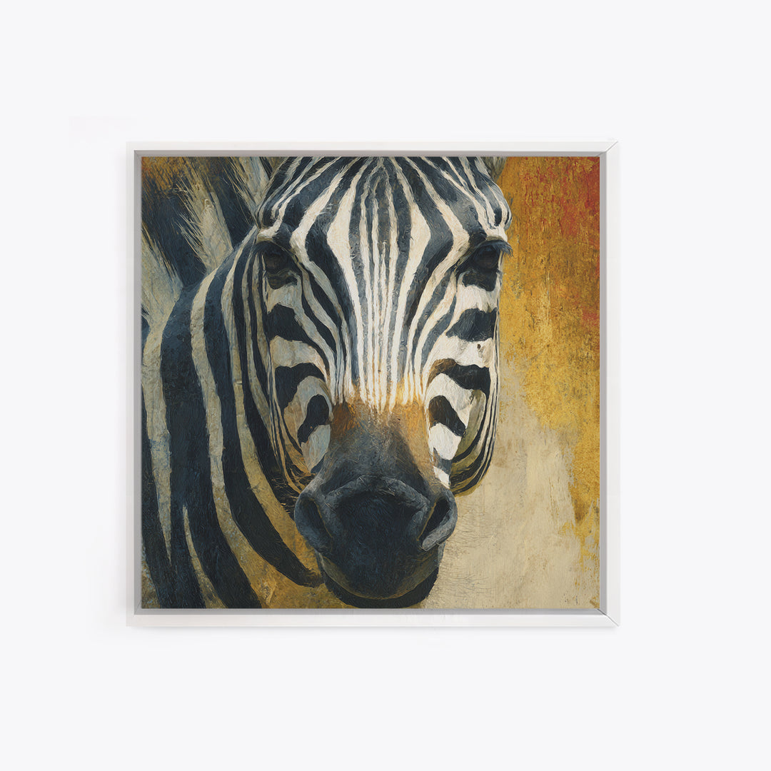 Zebra Stripe Closeup as Graphic Abstraction Canvas Print, Black and White Art, Gallery Decor, Living Room Decor, Monochrome, BAW-1x1-32
