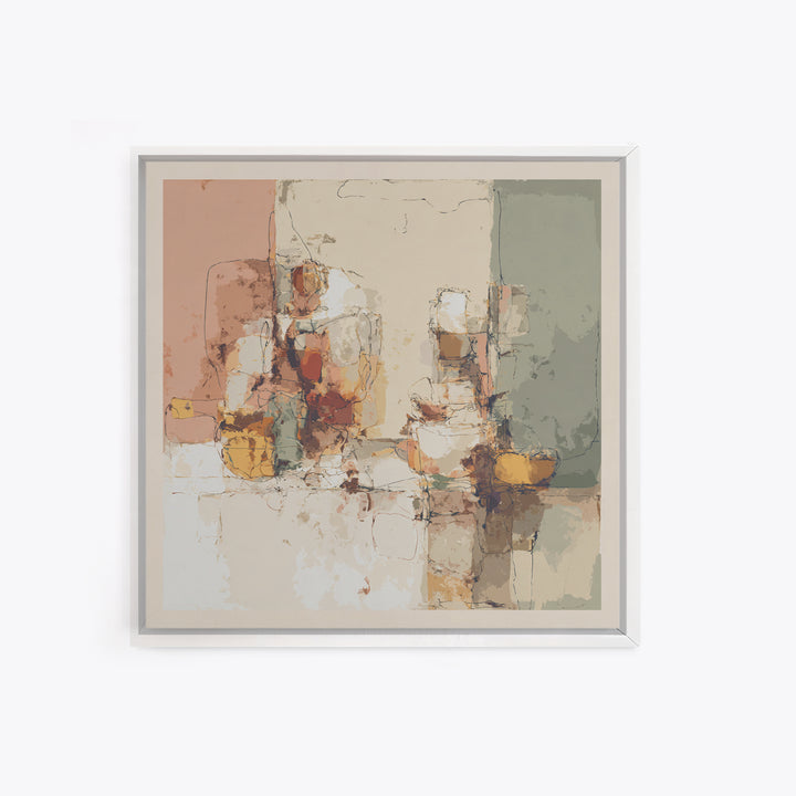 Minimal Face Pair Drawn Framed Canvas Print, Black and White Art, Gallery Decor, Living Room Decor, Fine Art, Monochrome, BAW-1x1-38