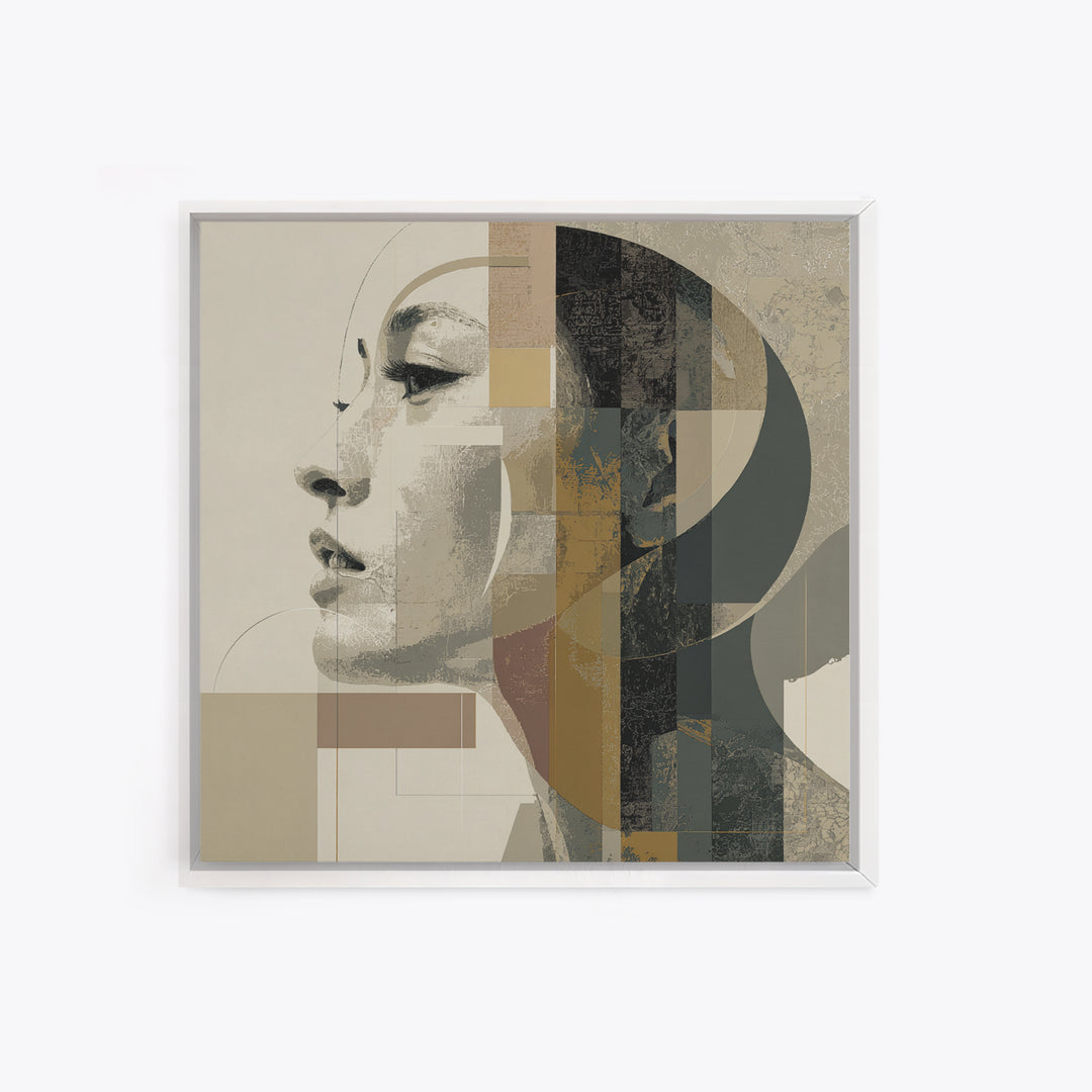 Monochrome Female Profile Canvas Print, Black and White Art, Room Decor, Living Room Decor, Abstract Art, Monochrome, BAW-1x1-49