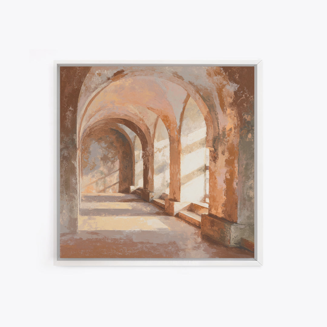 High Contrast Architectural Arches and Shadows Canvas Print, Black and White Art, Modern Art, Living Room Decor, Monochrome, BAW-1x1-51