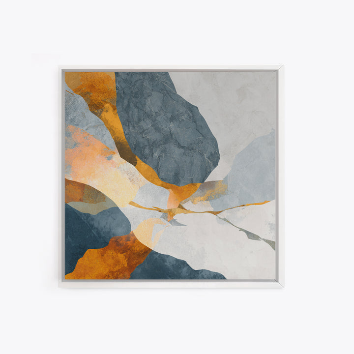 Abstract Marble Texture Framed Canvas Print, Black and White Art, Neutral Decor, Living Room Decor, Fine Art, Monochrome, BAW-1x1-63