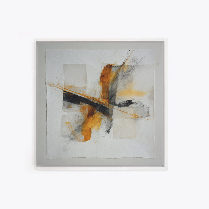 Abstract Charcoal Gestures on White Paper Canvas Print, Black and White Art, Retro Wall Art, Living Room Decor, Abstract Art, BAW-1x1-76