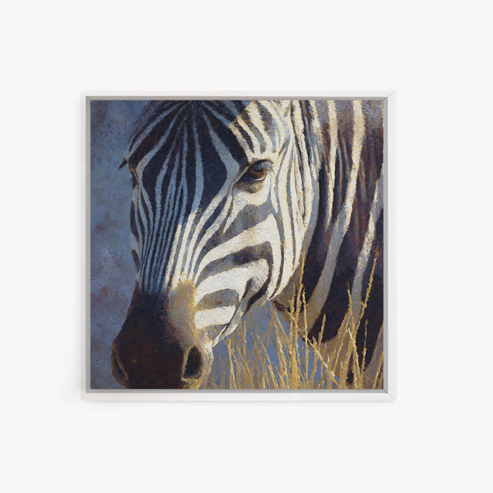 Zebra Stripe Closeup as Graphic Abstraction Canvas Print, Black and White Art, Fine Art Print, Living Room Decor, Monochrome, BAW-1x1-80