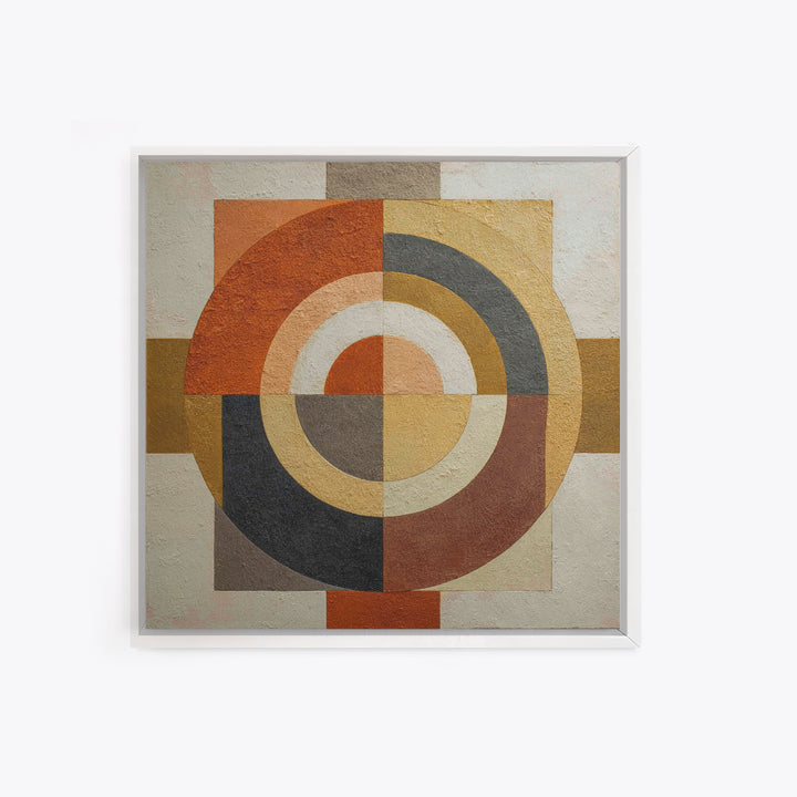 Geometric Bauhaus Grayscale Shapes Canvas Print, Black and White Art, Neutral Decor, Living Room Decor, Fine Art, Monochrome, BAW-1x1-90