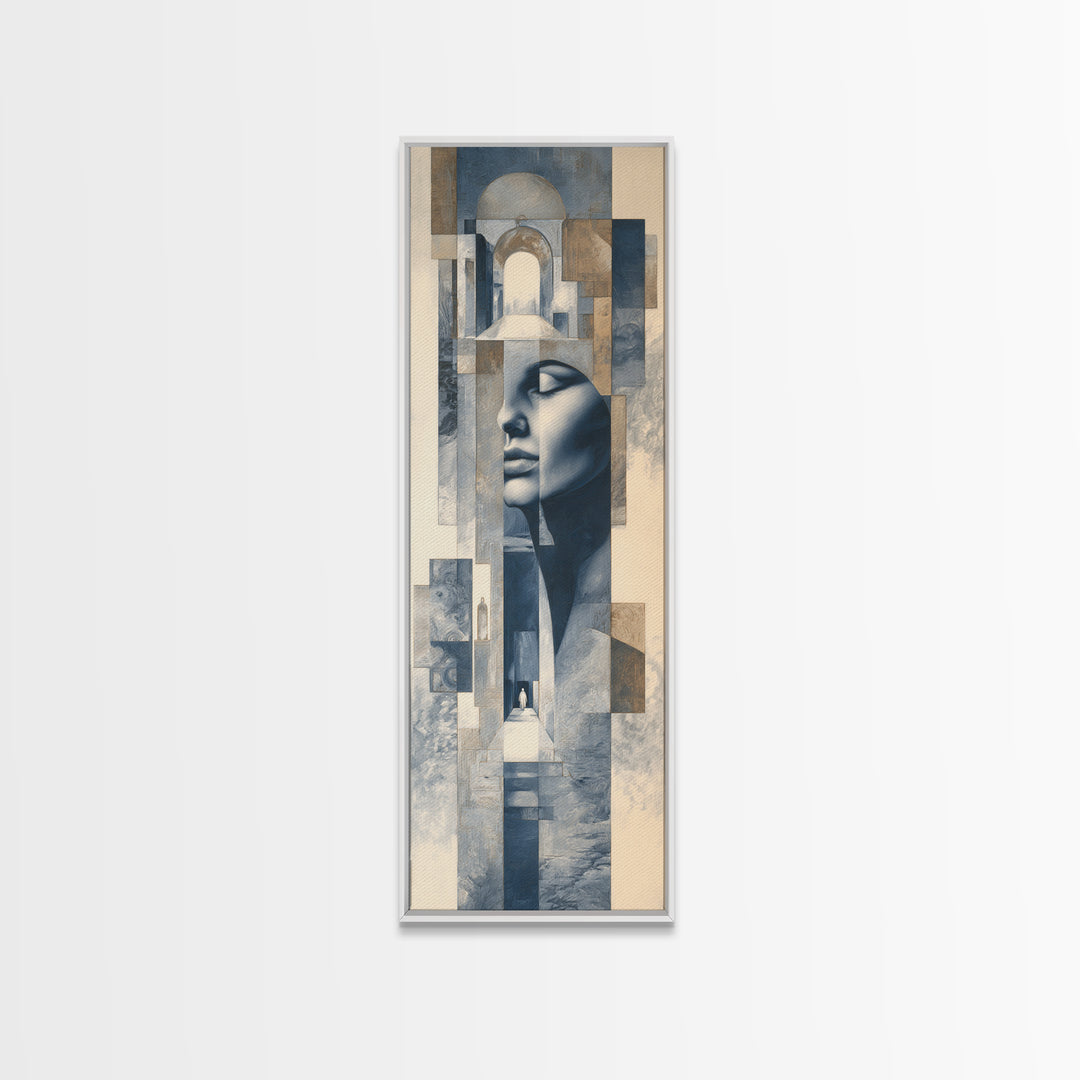 High Contrast Architectural Arches and Shadows Canvas Print, Black and White Art, Mid Century Modern, Living Room Decor, BAW-1x3-15