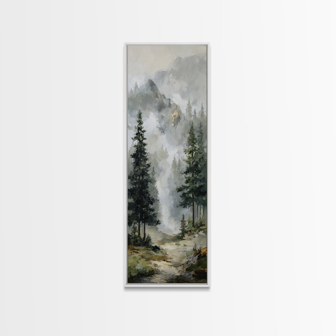 Misty Bridge Landscape Canvas Print, Black and White Art, Modern Wall Art, Living Room Decor, Monochrome, Fine Art Print, BAW-1x3-55