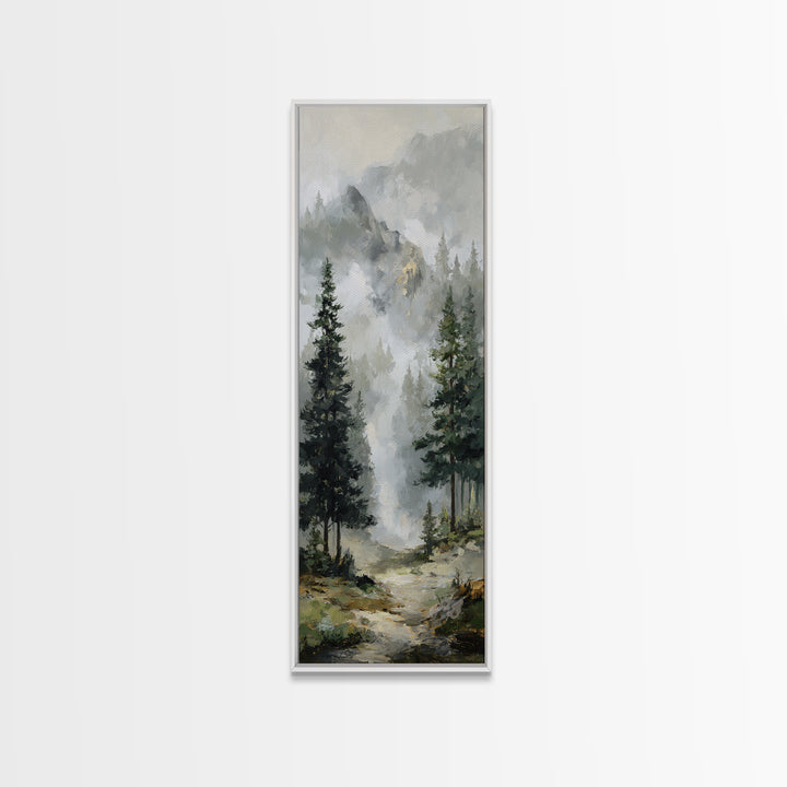 Misty Bridge Landscape Canvas Print, Black and White Art, Modern Wall Art, Living Room Decor, Monochrome, Fine Art Print, BAW-1x3-55