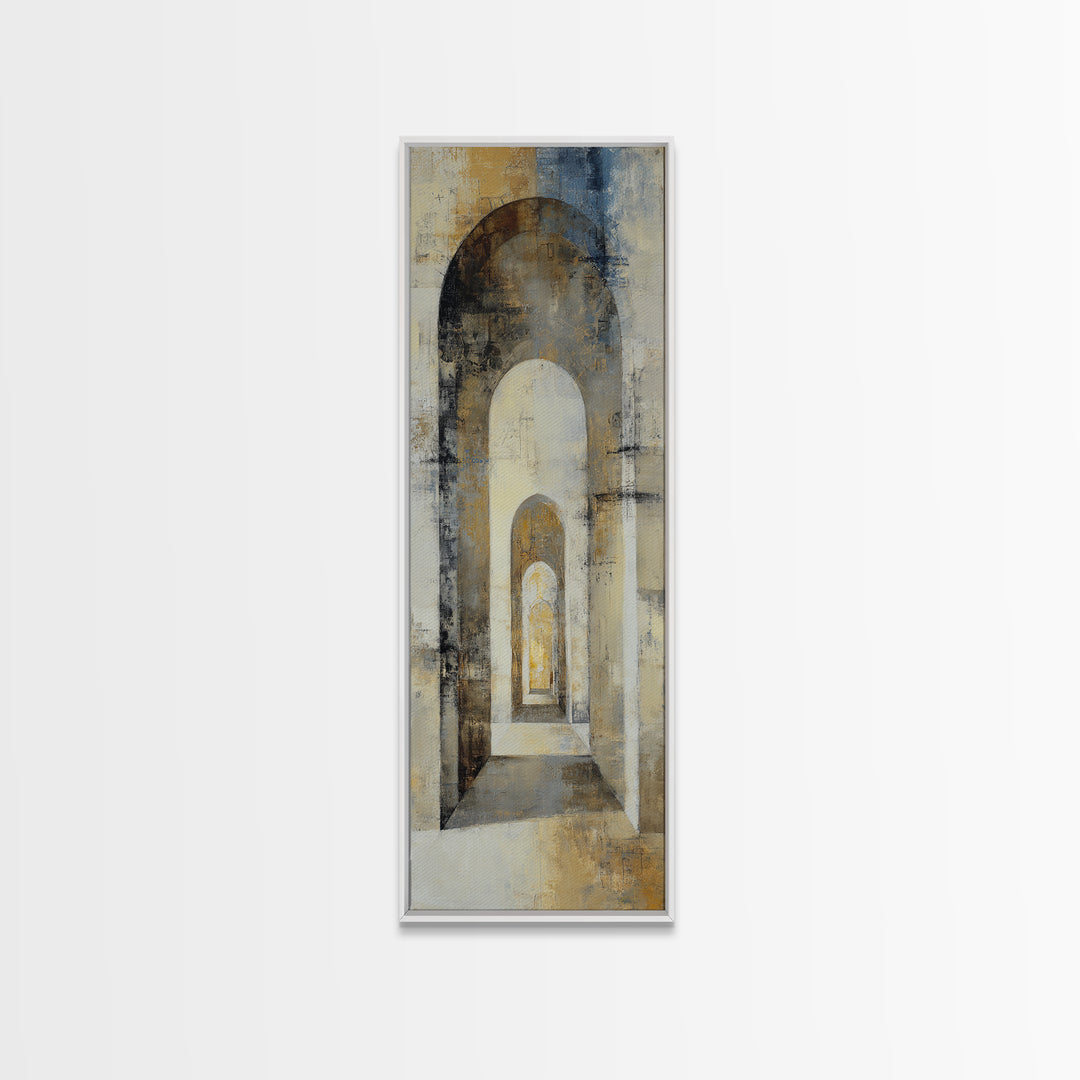 High Contrast Architectural Arches and Shadows Canvas Print, Black and White Art, Modern Art, Living Room Decor, Monochrome, BAW-1x3-63
