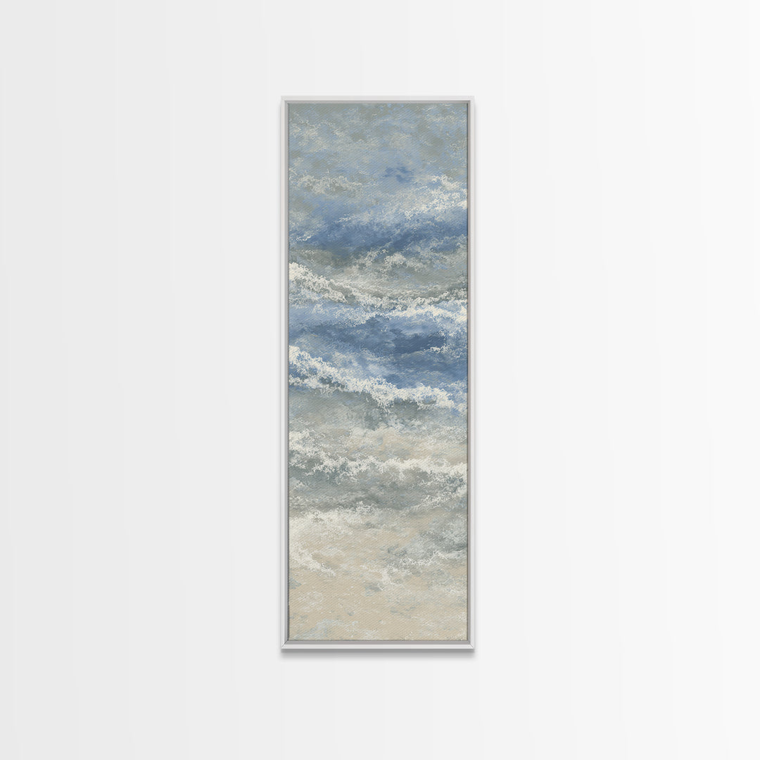 Stormy Ocean Wave Framed Canvas Print, Black and White Art, Modern Decor, Living Room Decor, Fine Art, Monochrome, Wall Decor, BAW-1x3-70