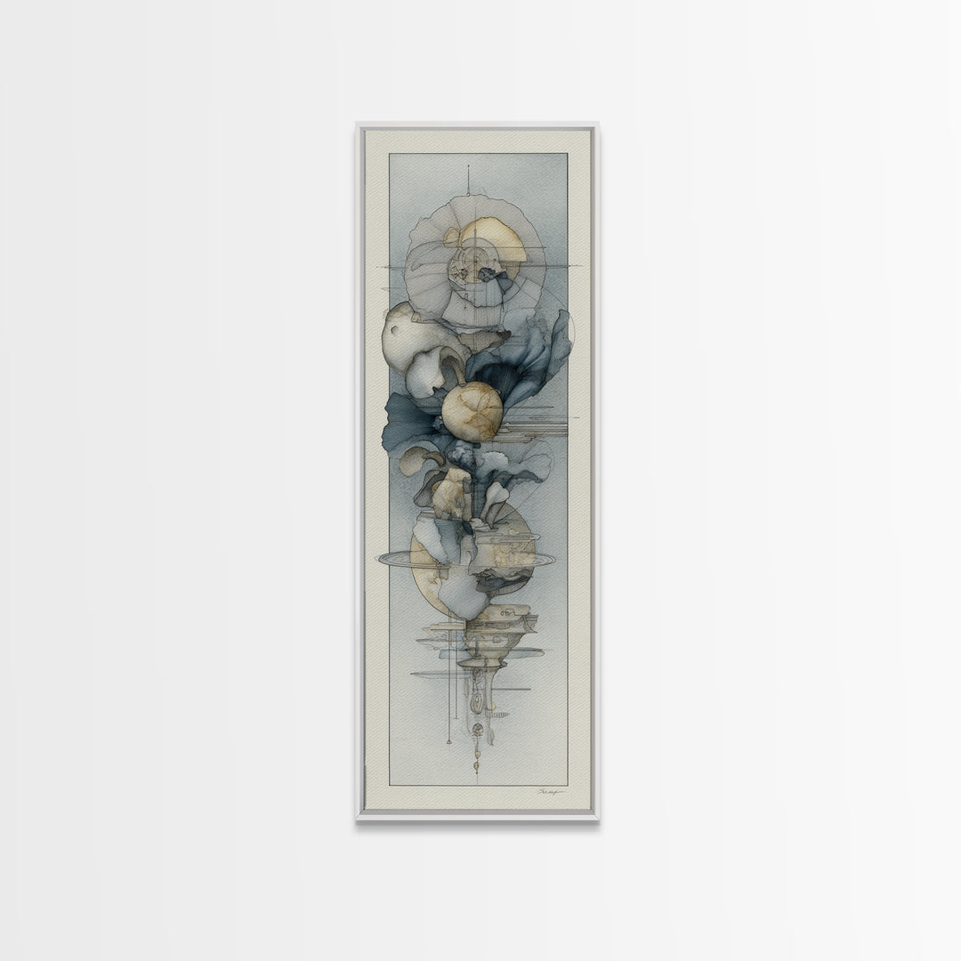 Minimal Face Pair Drawn Framed Canvas Print, Black and White Art, Fine Art Print, Living Room Decor, Oil Painting, Monochrome, BAW-1x3-74