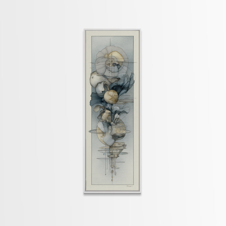 Minimal Face Pair Drawn Framed Canvas Print, Black and White Art, Fine Art Print, Living Room Decor, Oil Painting, Monochrome, BAW-1x3-74