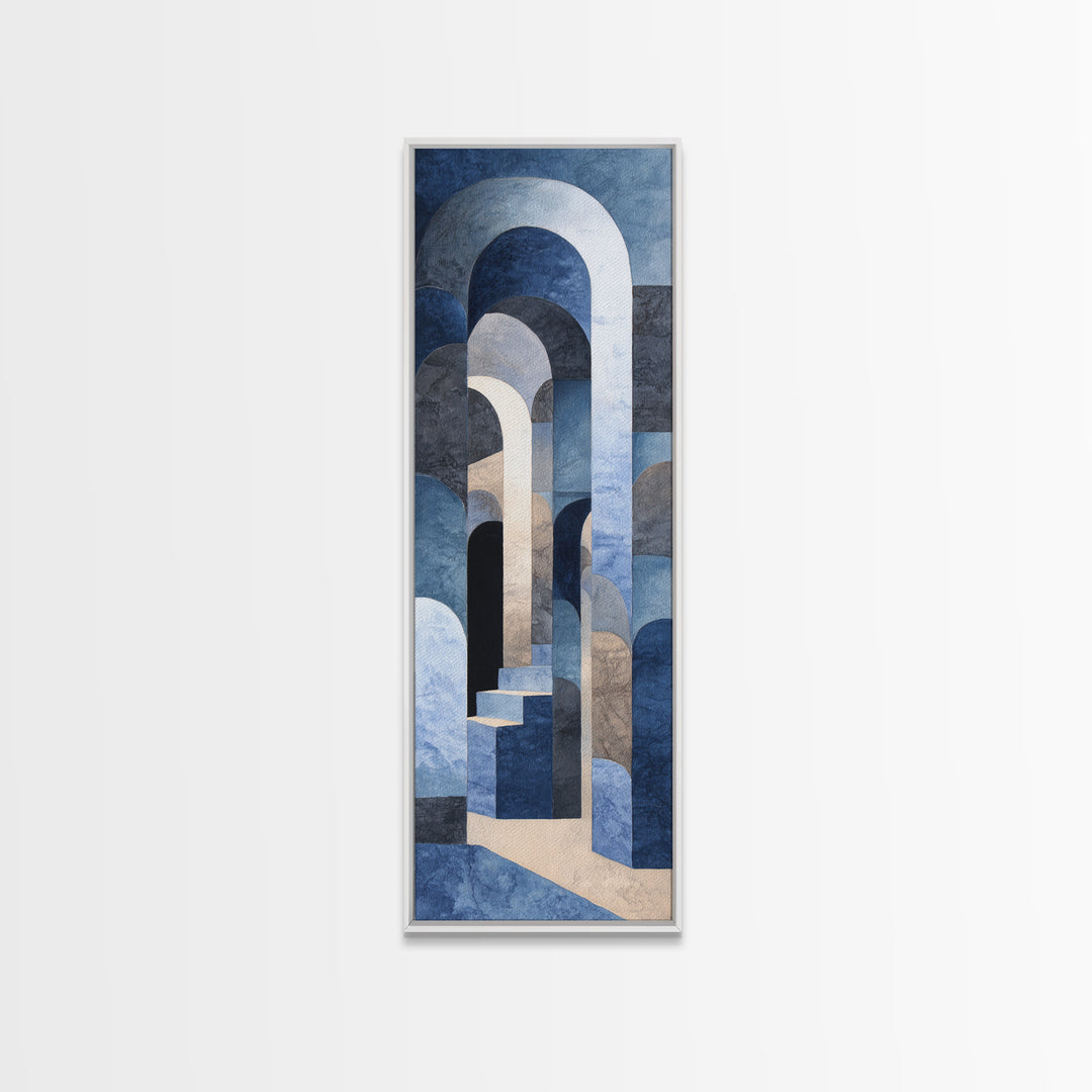 High Contrast Architectural Arches and Shadows Canvas Print, Black and White Art, Statement Artwork, Living Room Decor, BAW-1x3-87