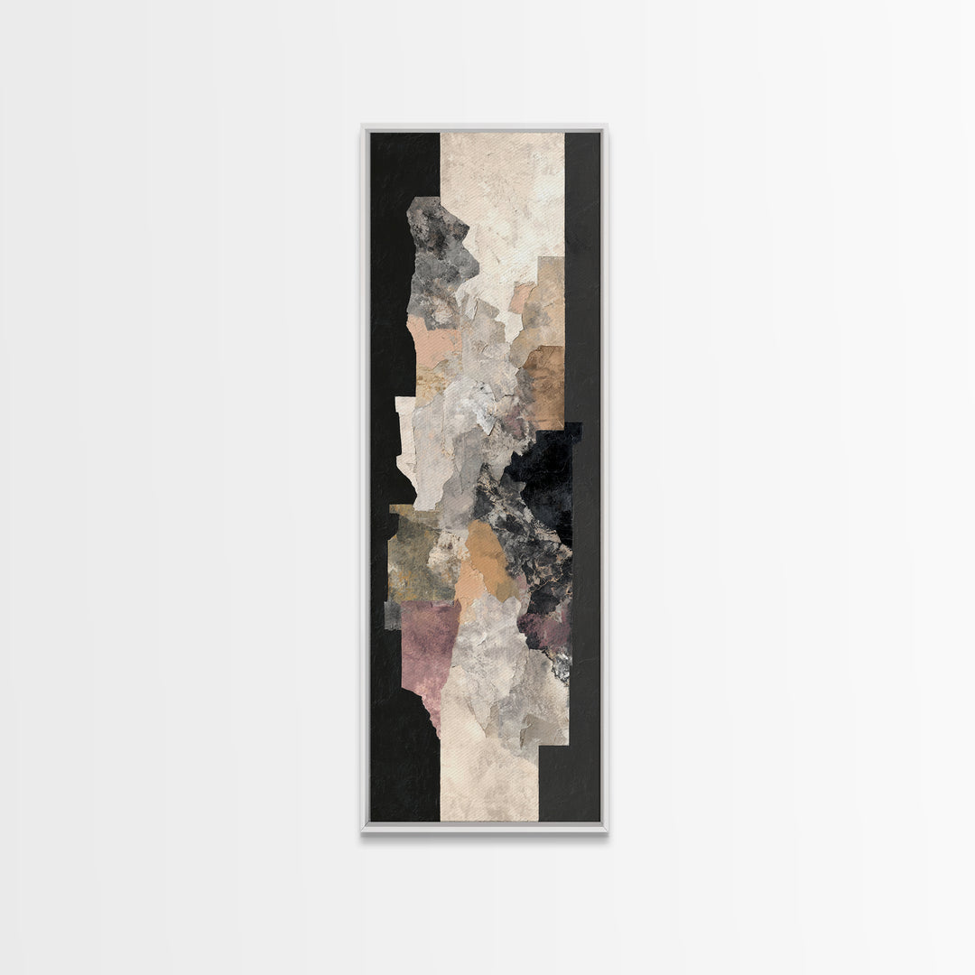 Abstract Marble Texture Canvas Print, Black and White Art, Luxury Decor, Living Room Decor, Abstract Art, Monochrome, BAW-1x3-99