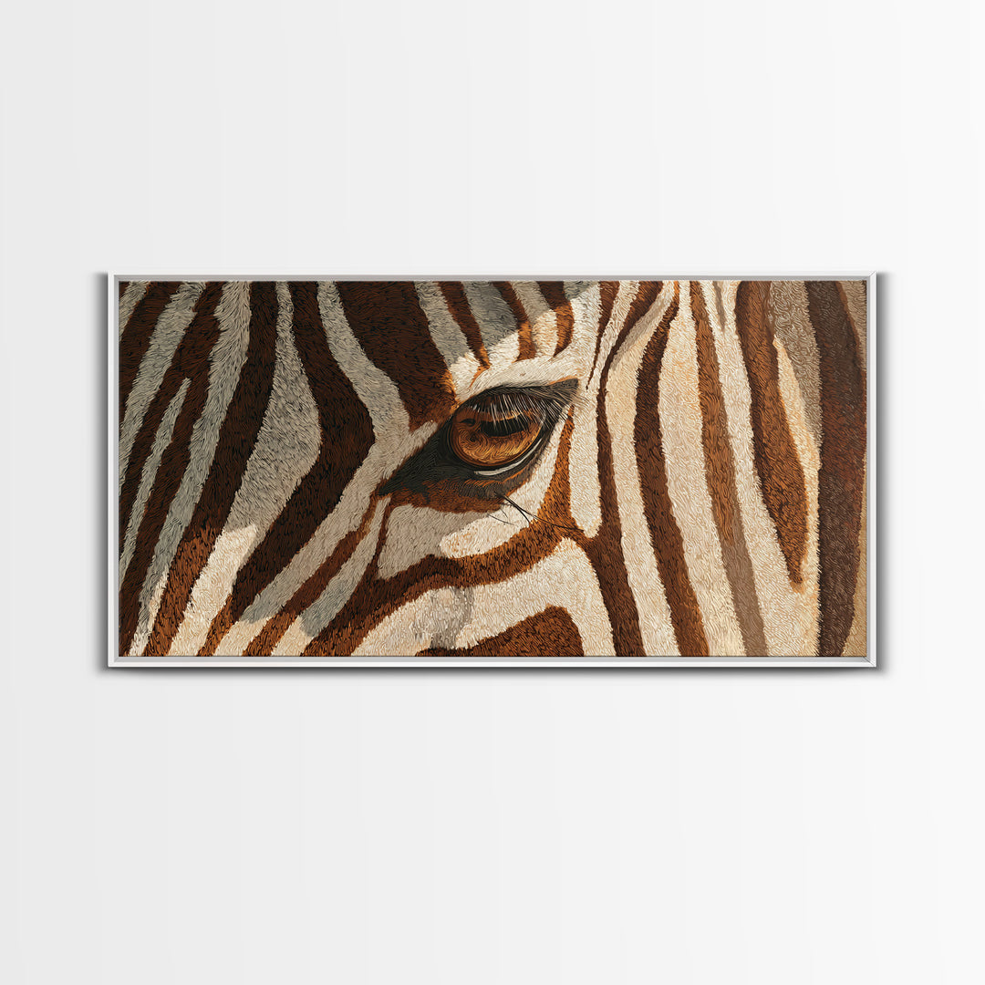 Zebra Stripe Closeup as Graphic Abstraction Canvas Print, Black and White Art, Canvas Print, Living Room Decor, Monochrome, BAW-2x1-100