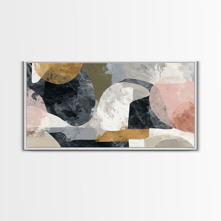Abstract Marble Texture Framed Canvas Print, Black and White Art, Abstract Wall Art, Living Room Decor, Abstract Art, BAW-2x1-11