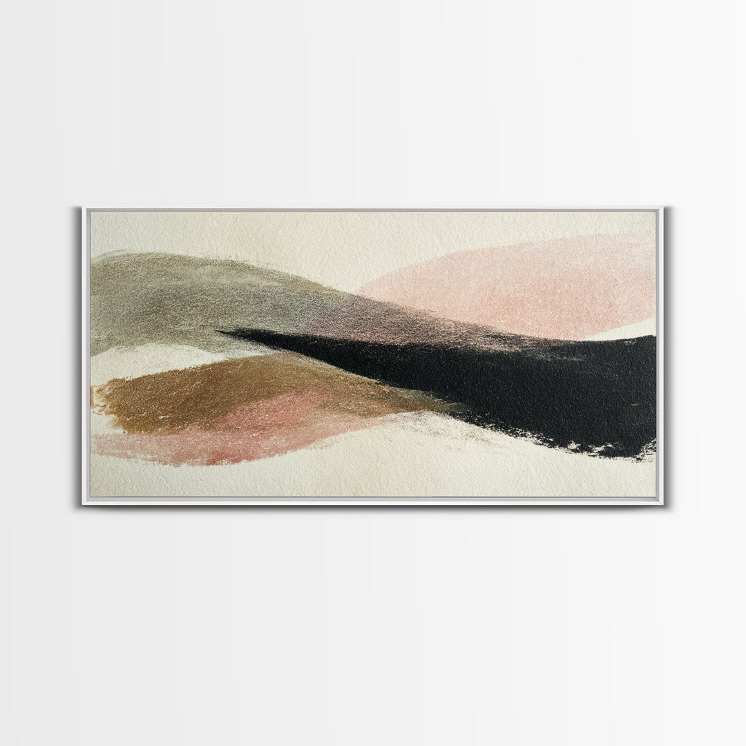 Abstract Charcoal Gestures on White Paper Canvas Print, Black and White Art, Minimalist Decor, Living Room Decor, Monochrome, BAW-2x1-24