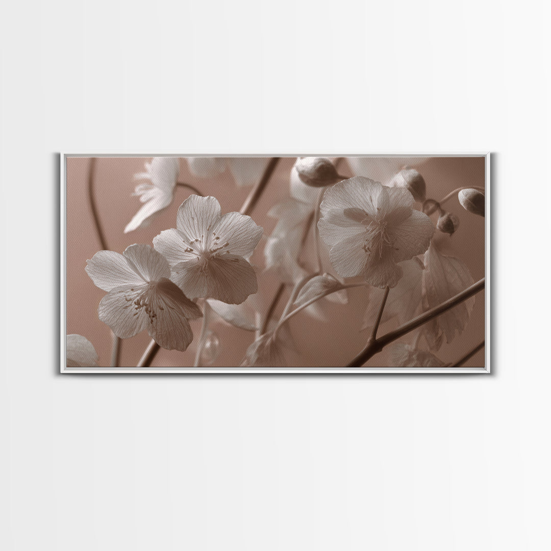 Black and White Botanical Specimen Plate Canvas Print, Black and White Art, Art Print, Living Room Decor, Monochrome, BAW-2x1-43