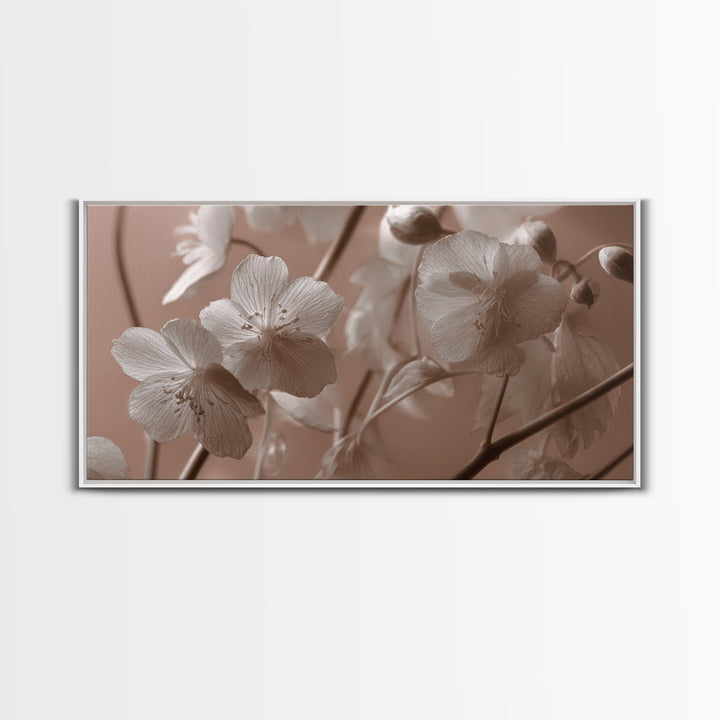 Black and White Botanical Specimen Plate Canvas Print, Black and White Art, Art Print, Living Room Decor, Monochrome, BAW-2x1-43
