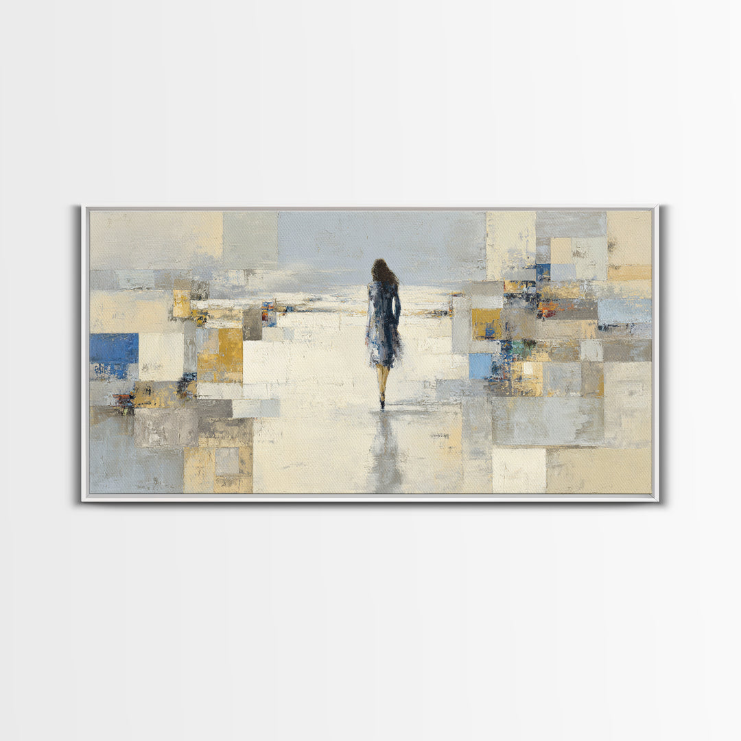 Classic Nude Figure Sketch Canvas Print, Black and White Art, Original Art, Living Room Decor, Oil Painting, Monochrome, BAW-2x1-53