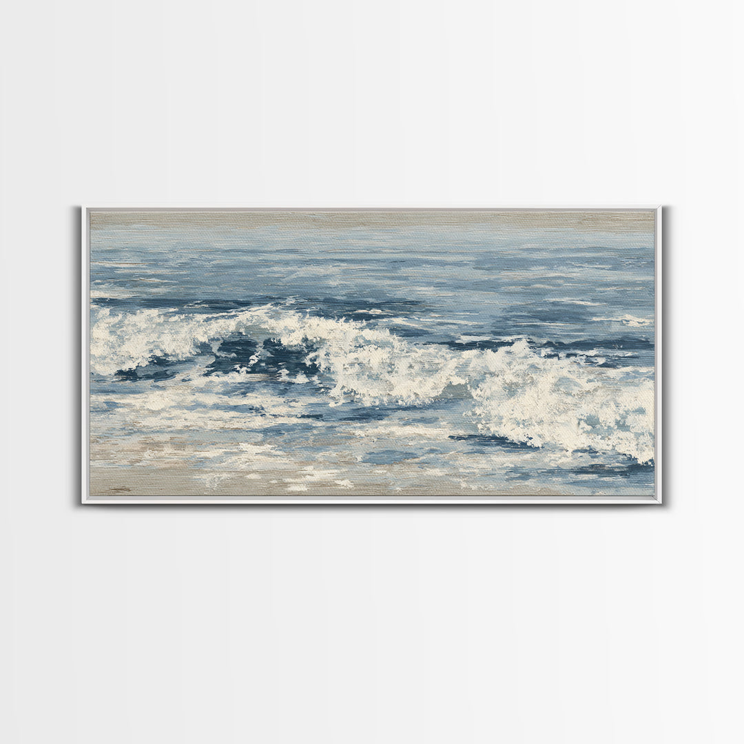 Stormy Ocean Wave Canvas Print, Black and White Art, Digital Prints, Living Room Decor, Fine Art, Monochrome, Wood Wall Art, BAW-2x1-54