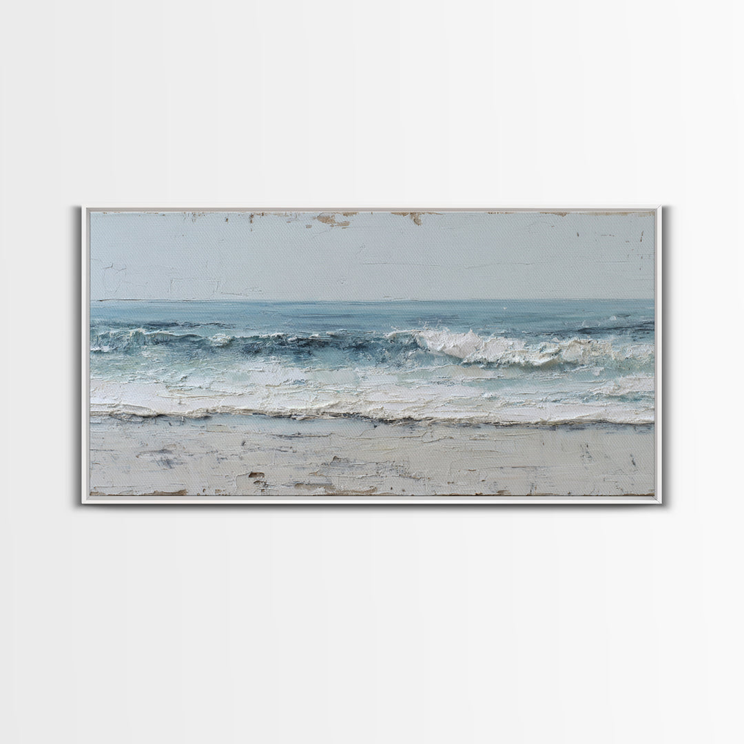 Stormy Ocean Wave Canvas Print, Black and White Art, Digital Prints, Living Room Decor, Fine Art, Monochrome, Wood Wall Art, BAW-2x1-78