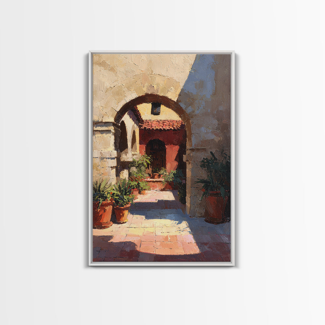 High Contrast Architectural Arches and Shadows Canvas Print, Black and White Art, Living Room Decor, Monochrome, BAW-2x3-11