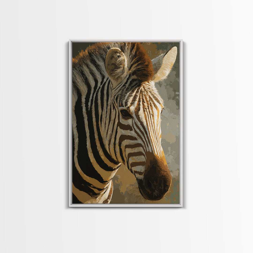 Zebra Stripe Closeup as Graphic Abstraction Canvas Print, Black and White Art, Gallery Decor, Living Room Decor, Monochrome, BAW-2x3-16