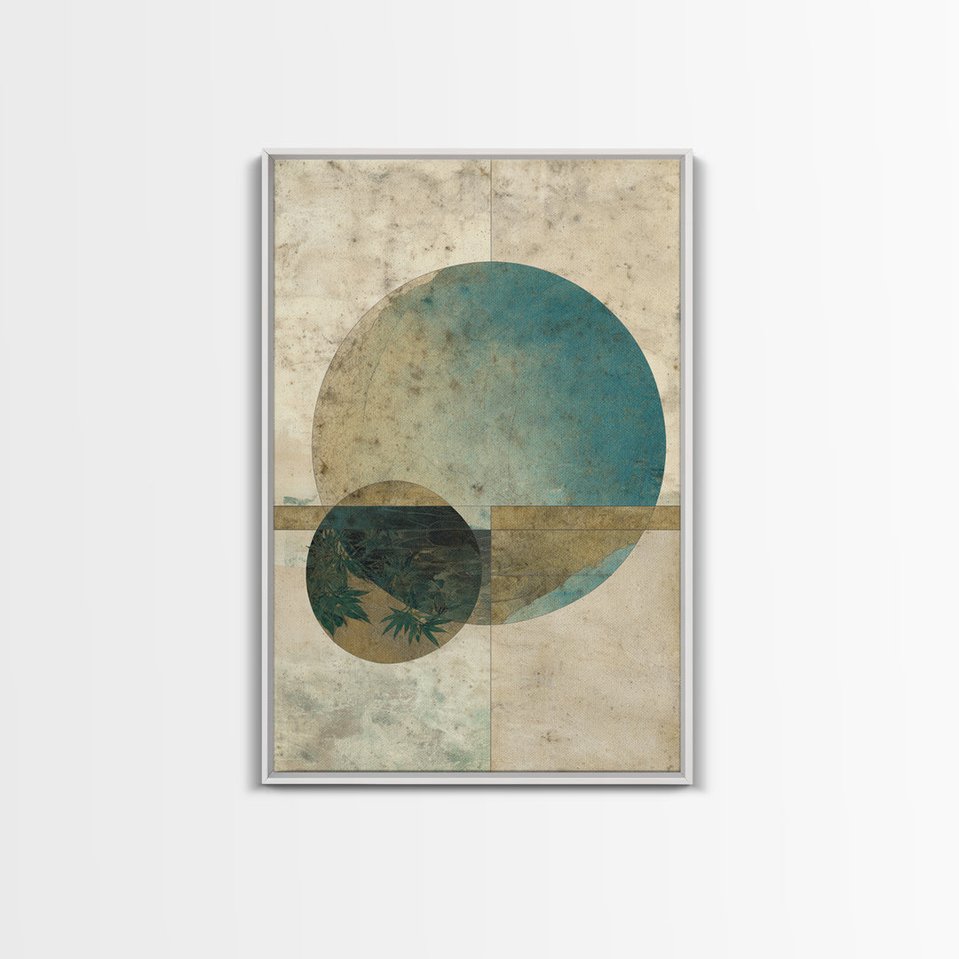 Large Circle and Line Abstract Canvas Print, Black and White Art, Statement Artwork, Living Room Decor, Abstract Art, BAW-2x3-32