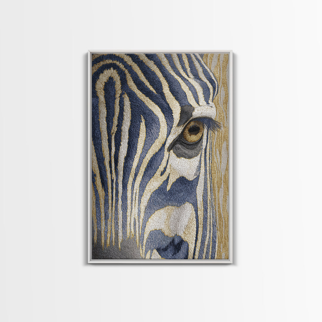 Zebra Stripe Closeup as Graphic Abstraction Canvas Print, Black and White Art, Contemporary Art, Living Room Decor, Monochrome, BAW-2x3-40