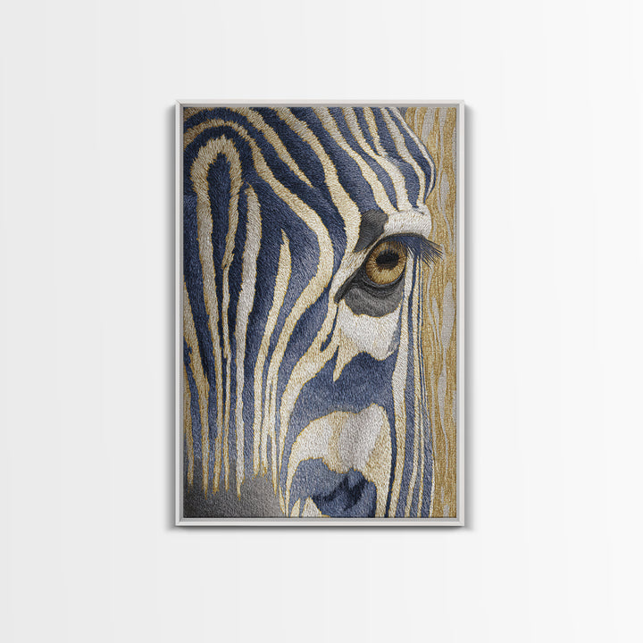 Zebra Stripe Closeup as Graphic Abstraction Canvas Print, Black and White Art, Contemporary Art, Living Room Decor, Monochrome, BAW-2x3-40