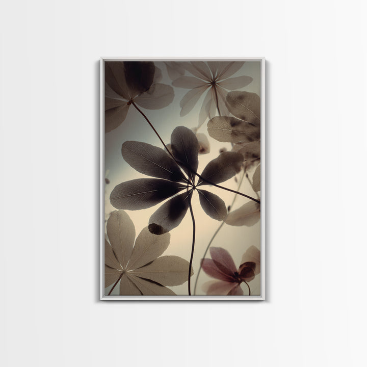 Black and White Botanical Specimen Plate Canvas Print, Black and White Art, Large Wall Art, Living Room Decor, Monochrome, BAW-2x3-79