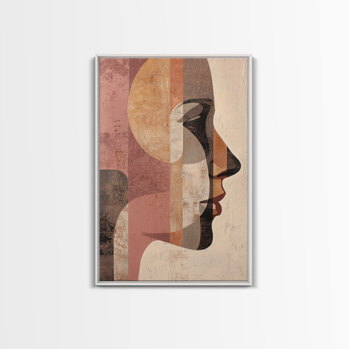 Monochrome Female Profile Canvas Print, Black and White Art, Modern Wall Art, Living Room Decor, Fine Art, Monochrome, BAW-2x3-81